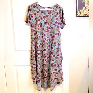 LuLaRoe Carly Miss Piggy Roses Print Dress Size Medium NWT